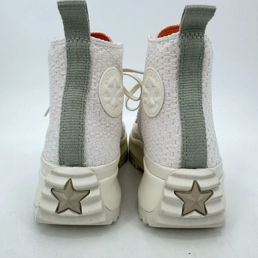 CONVERSE Run Star Hike White Orange Platform Sneakers Size 9